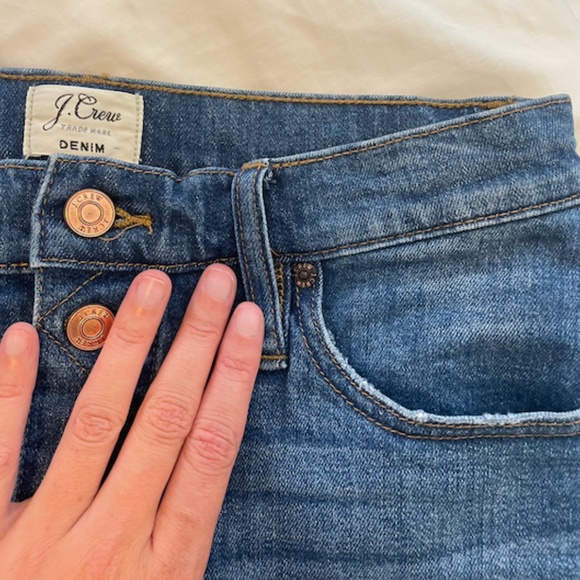 J. Crew Denim Button-Up Mini/Midi Skirt- Size 27 - Picture 4 of 9